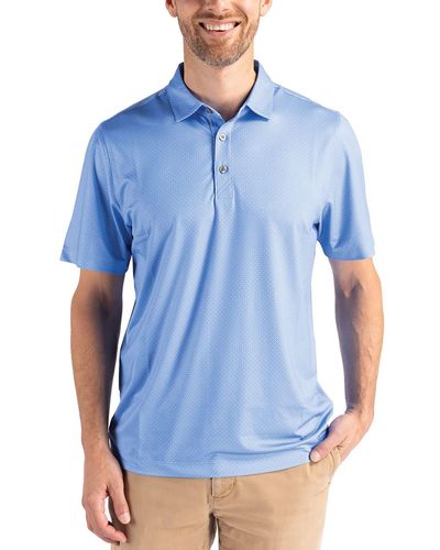 Cutter & Buck Geo Pattern Performance Recycled Polyester Blend Polo - Blue