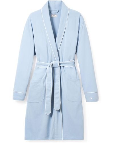 Petite Plume Luxe Pima Cotton Maternity Robe - Blue