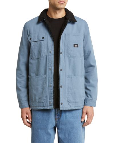Vans Faux Shearling Lined Drill Chore Coat - Blue