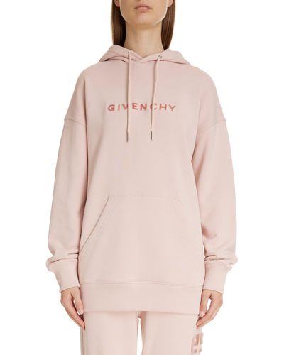 Givenchy Oversize Logo Patch Hoodie - Pink