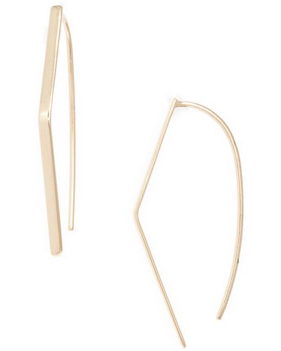 Lana Jewelry Flat Geometric Threader Hoop Earrings - White