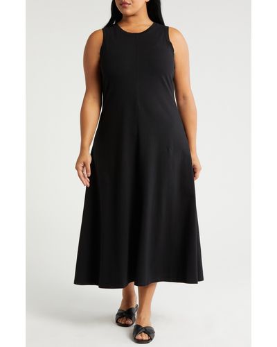 Nordstrom Sleeveless Cotton Knit Dress - Black