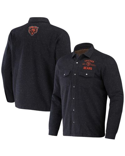 NFL X DARIUS RUCKER Collection By Fanatics Charcoal Chicago Bears Shacket Full-snap Jacket - Blue