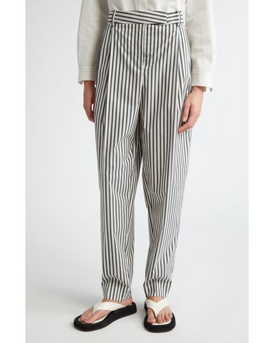 Partow Bacall Stripe Cotton Pants - Gray
