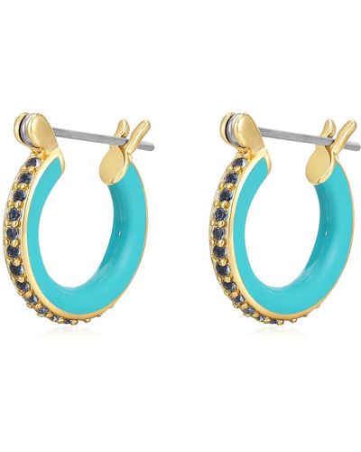 Luv Aj Pavé Amalfi huggie Hoop Earrings - Blue