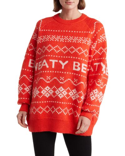 Sweaty Betty Fair Isle Sweater - Red