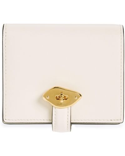 Mulberry Lana Compact High Gloss Leather Bifold Wallet - Natural