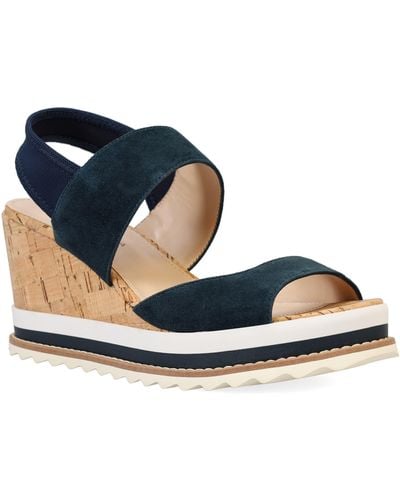 Pelle Moda Winta Platform Wedge Sandal - Blue