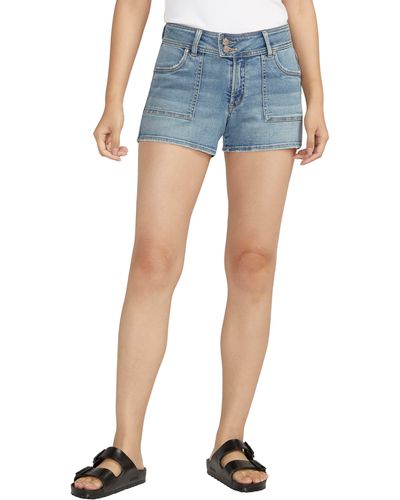 Silver Jeans Co. Suki Curvy Fit Cutoff Denim Shorts - Blue