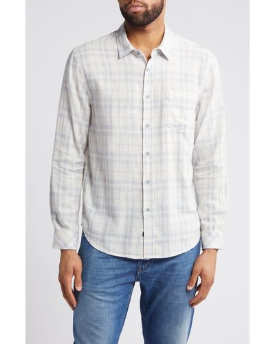 Rails Wyatt Plaid Cotton Button-up Shirt - White