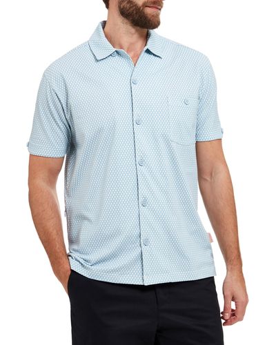 SealSkinz Walsoken Short Sleeve Knit Button-up Shirt - Blue