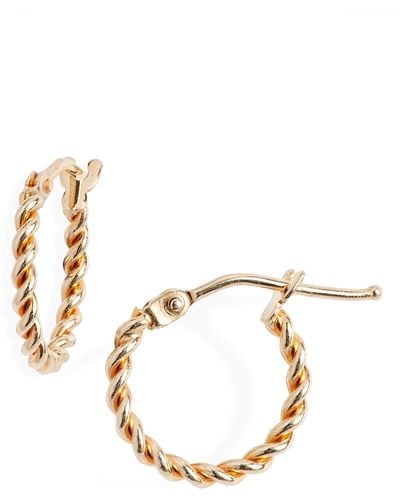 Bony Levy 14k Gold Small Twisted Rope Hoop Earrings - Metallic