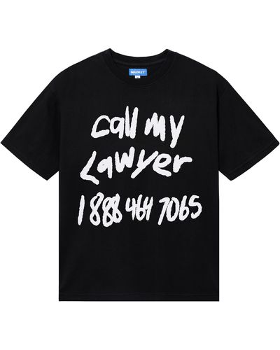 Market Call My Lawyer Graphic T-shirt - Black