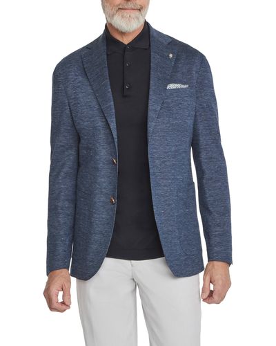 Jack Victor Queens Knit Linen & Cotton Mélange Sport Coat - Blue