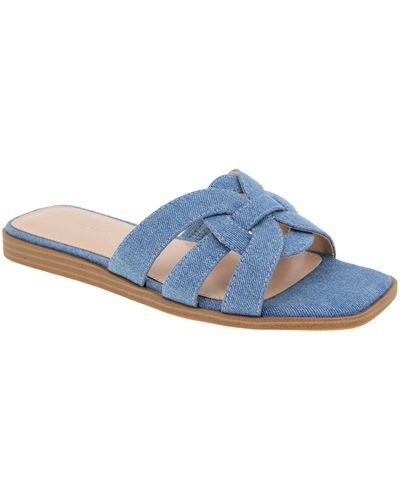 BCBGMAXAZRIA Meltem Square Toe Slide Sandal - Blue