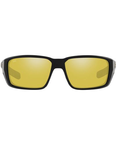 Costa Del Mar 60mm Polarized Rectangular Sunglasses - Yellow