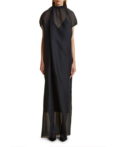 Khaite Essie Silk Maxi Dress - Black