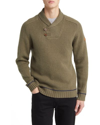 Fjallraven Lada Regular Fit Shawl Collar Sweater - Green