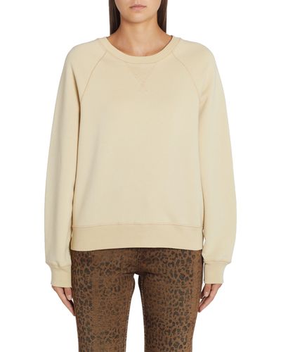 Golden Goose Oversize Cotton Fleece Graphic Sweatshirt - Natural