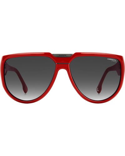 Carrera 62mm Oversize Round Sunglasses - Red