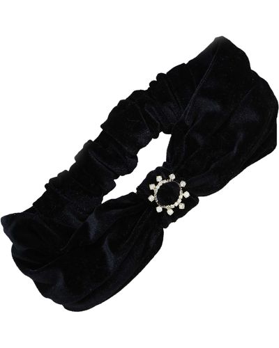 Ettika Velvet Crystal Headband - Black