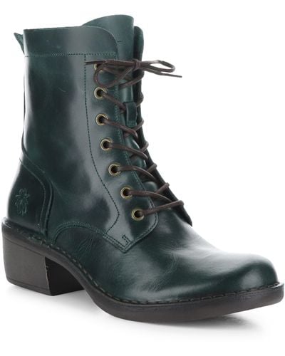 Fly London Milu Lace-up Leather Boot - Green