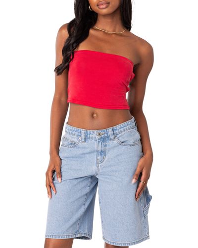Edikted Tao Strappy Open Back Tube Top - Red