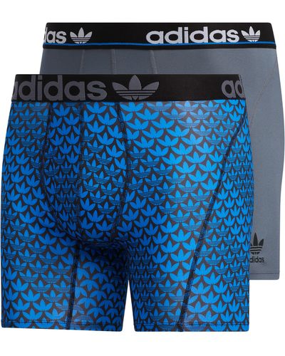 adidas Originals Trefoil Athletic Comfort Fit Boxer Brief Underwear 2-pack - Blue