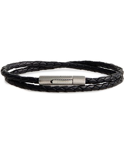 Jonas Studio Braided Leather Wrap Bracelet - Black