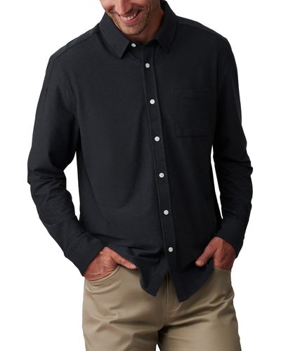 Rhone Wfh Knit Button-up Shirt - Black