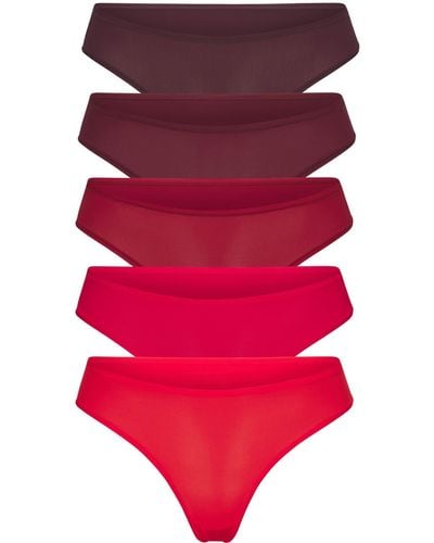 Skims Fits Everybody Assorted 5-pack Thongs - Red