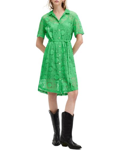 AllSaints Athea Embroidery Shirtdress - Green