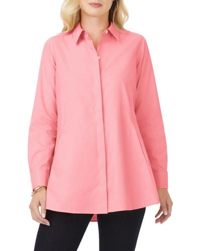 Foxcroft Cici Non-iron Tunic Blouse - Pink