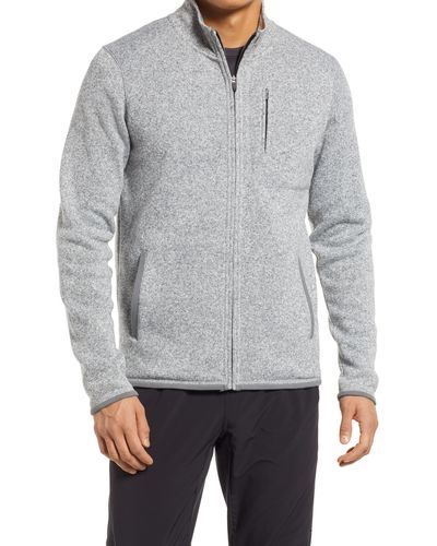 Zella Repurpose Fleece Zip Sweater - Gray