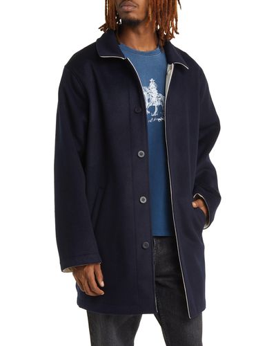 One Of These Days Austin Reversible Wool Blend Trench Coat - Blue