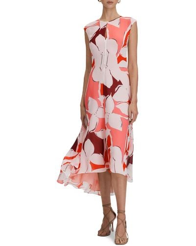 Reiss Becci Floral High-low Dress - Red