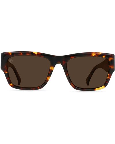 Raen Rufio Polarized Rectangular Sunglasses - Brown