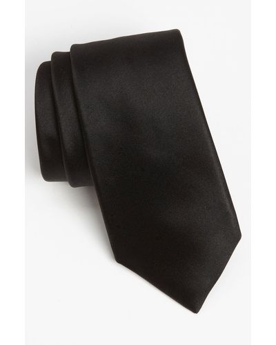 David Donahue Woven Silk Tie - Black