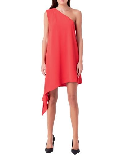 Endless Rose One-shoulder Asymmetric Dress - Red