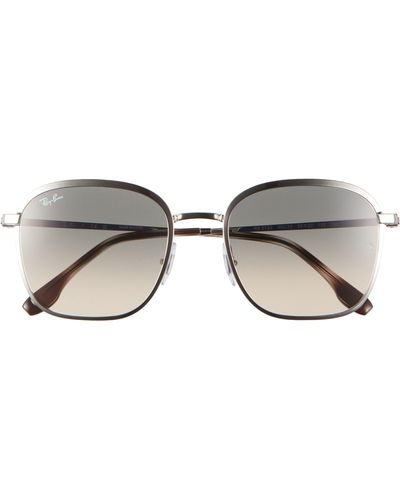 Ray-Ban 55mm Square Sunglasses - Metallic