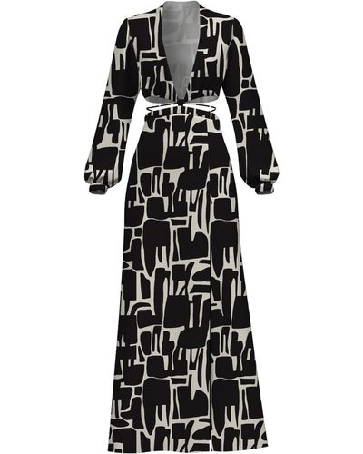 Diarrablu Amal Cutout Long Sleeve Two-piece Dress - Black