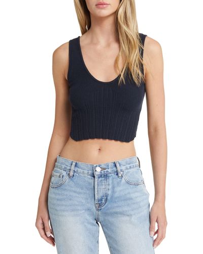PacSun Ribbed Bustier Sweater Tank - Blue