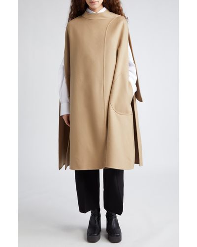 Stella McCartney Double Face Wool Cape - Natural
