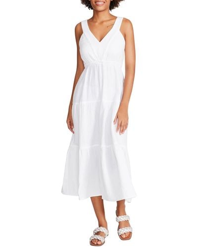 Steve Madden Amira Tiered Cotton Midi Dress - White