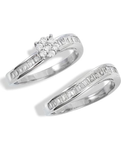 Savvy Cie Jewels Set Of 2 Cubic Zirconia Rings - Gray