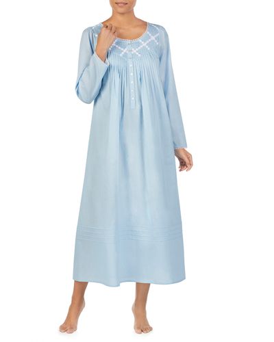 Eileen West Long Sleeve Nightgown - Blue