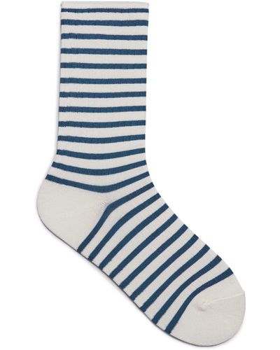 & Other Stories & Marnie Stripe Rib Socks - Blue
