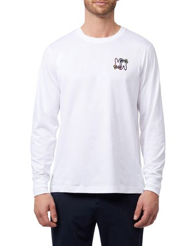 Psycho Bunny Colton Long Sleeve Cotton Graphic T-shirt - White