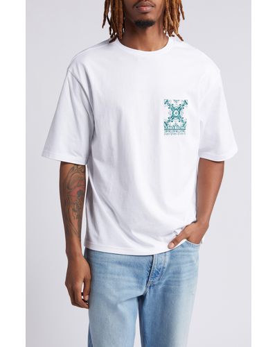 Native Youth Embroidered Cotton T-shirt - White