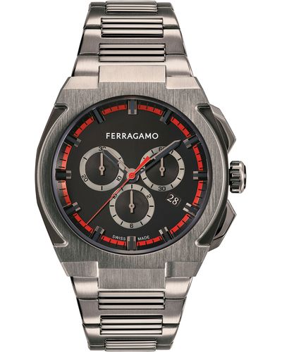 Ferragamo Supreme Chronograph Bracelet Watch - Black